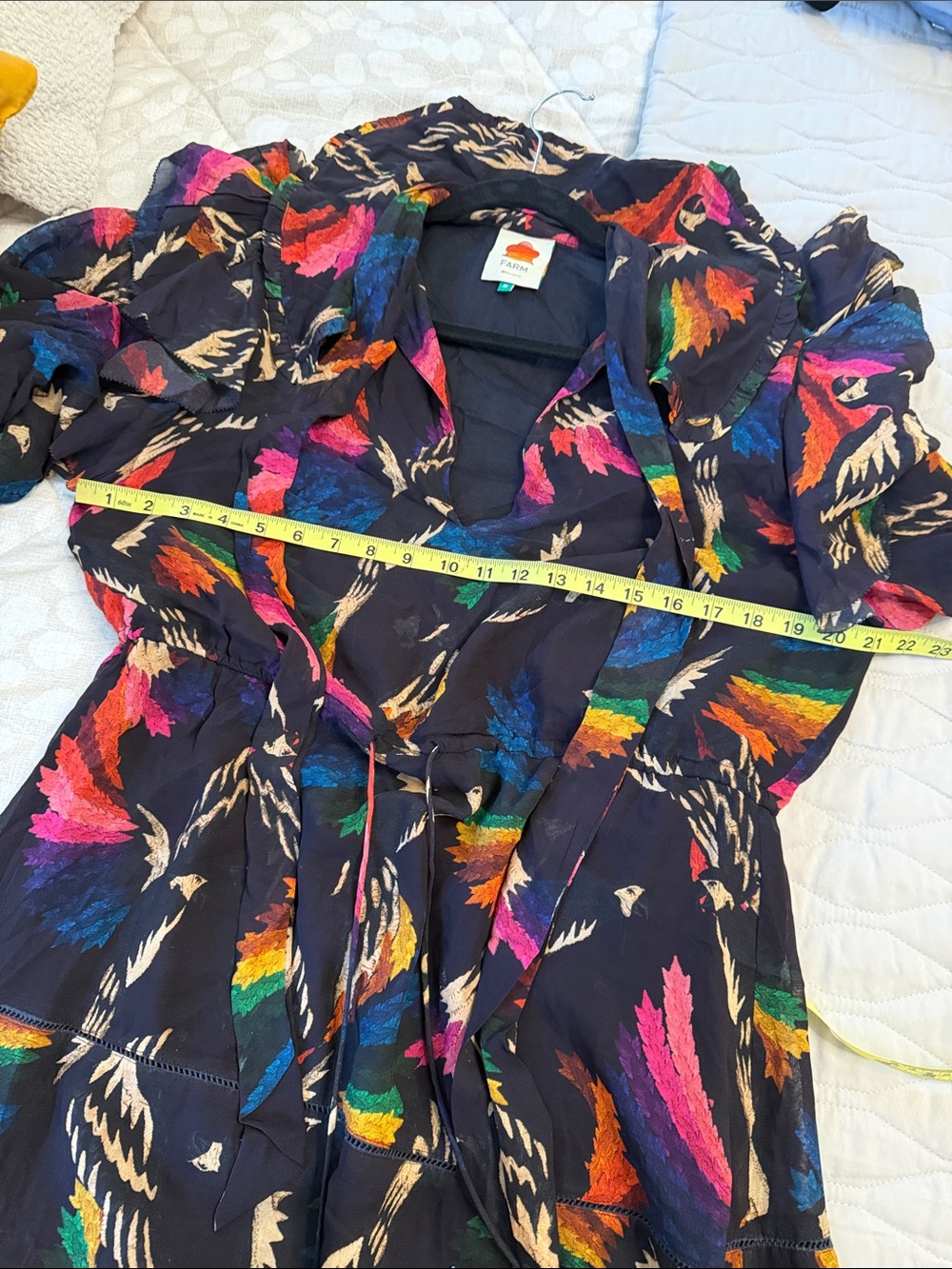 Farm Rio Black Macaws Flight Ankle Dress - Picture 13 of 14